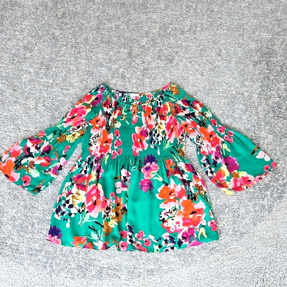 Floral Bell Sleeve Blouse